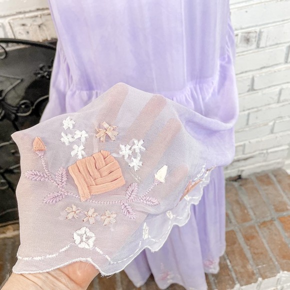 LoveShackFancy Chantelle Amethyst Floral Embroidered Romantic Maxi Dress 12 - Picture 5 of 15